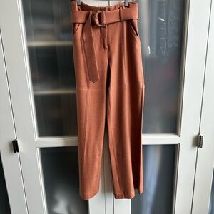 Veronica Beard Rust Belted Trousers